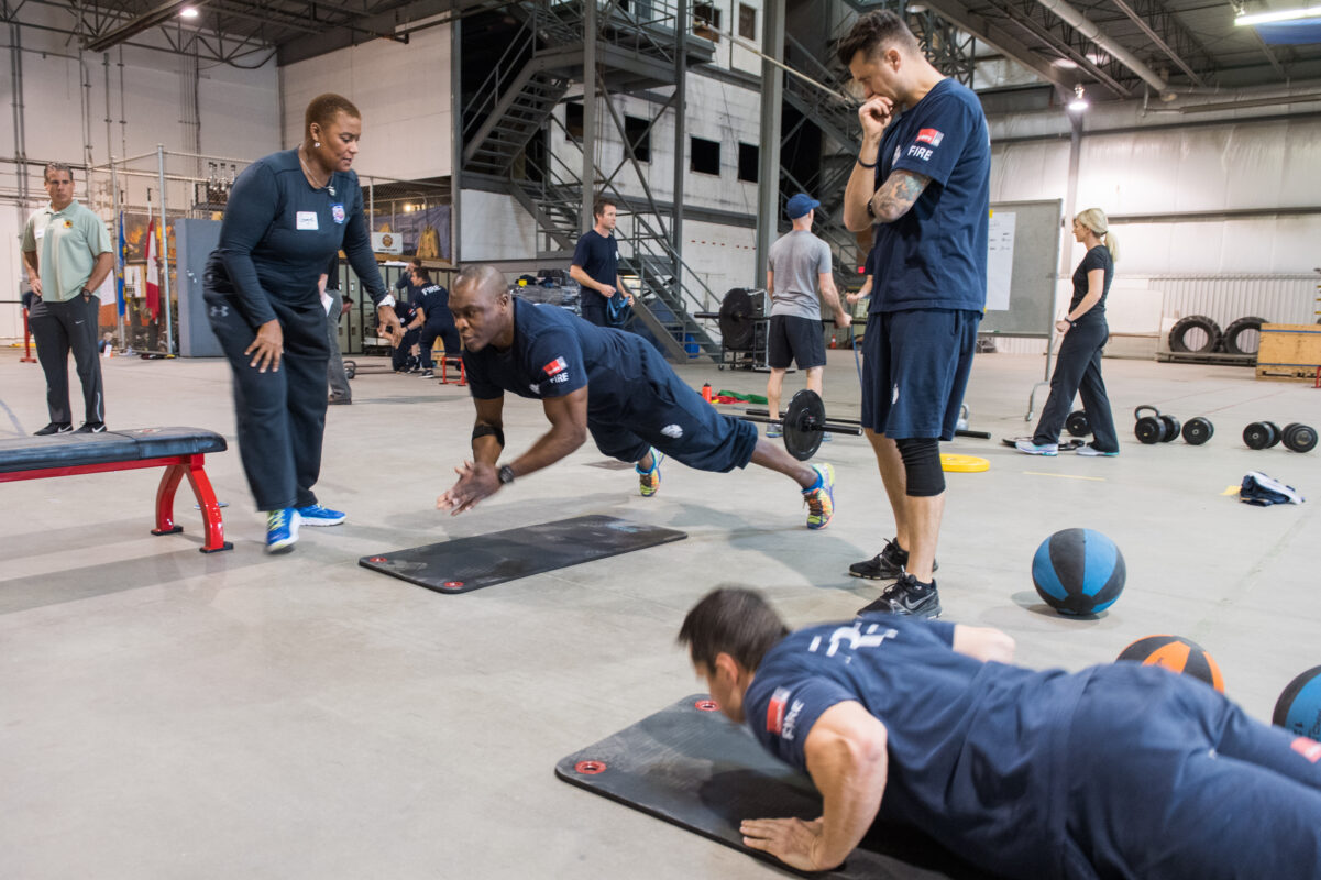 Image of fire fighters at F2T training class