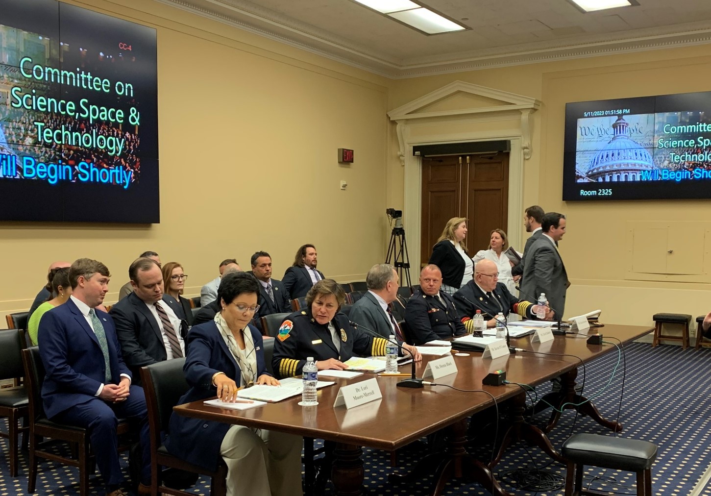 USFA's Dr. Lori Moore-Merrell and IAFF's Kevin O'Connor testify at hearing on future fire service funding.