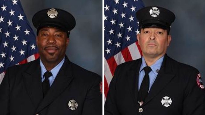 Fire Fighters Augusto “Augie” Acabou and Wayne “Bear” Brooks Jr.
